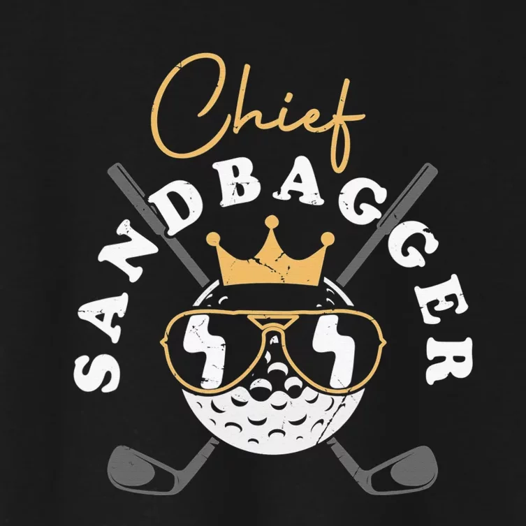 Chief Sandbagger Gift for Golf Meme BJJ Chess Sandbag Women's Crop Top Tee