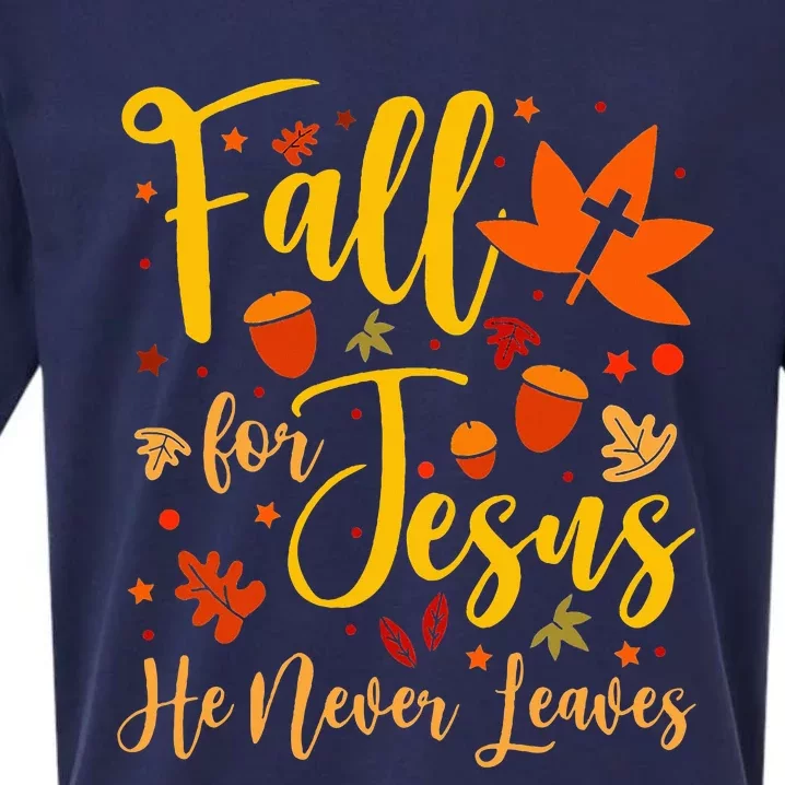 Christian Sayings Gifts Halloween Fall For Jesus Religious Sueded Cloud Jersey T-Shirt