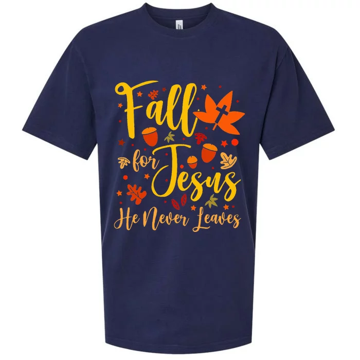 Christian Sayings Gifts Halloween Fall For Jesus Religious Sueded Cloud Jersey T-Shirt