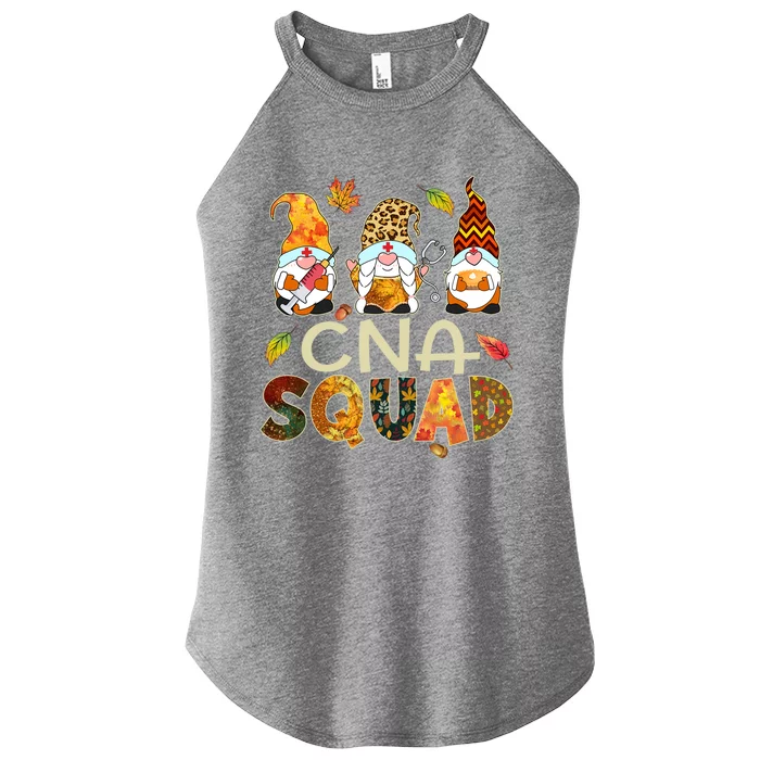 Cna Squad Gnome Nurse Leopard Thanksgiving Fall Stethoscope Cool Gift Women’s Perfect Tri Rocker Tank