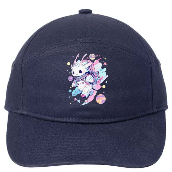 Cute Space Galaxy Axolotl Pastel Goth Aesthetic Nu Goth 7-Panel Snapback Hat