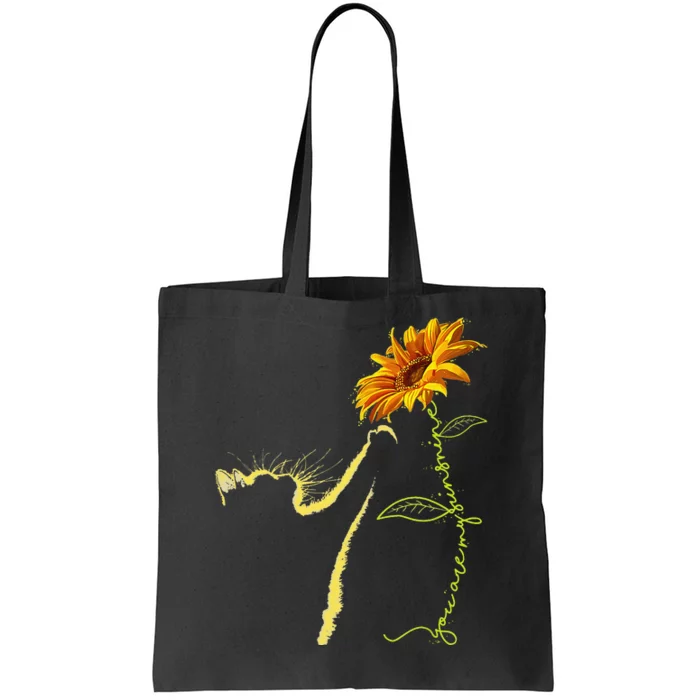 Cat Sunflower Gifts For Cat Lovers Cat Mom Cat Lady Tote Bag