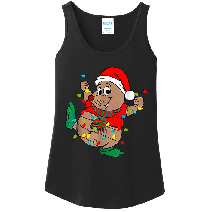 Cute Santa Gus Christmas Lights Ladies Essential Tank