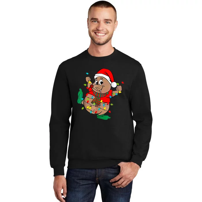 Cute Santa Gus Christmas Lights Tall Sweatshirt