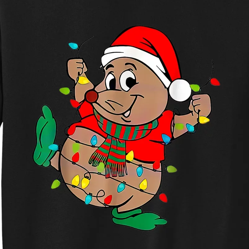 Cute Santa Gus Christmas Lights Tall Sweatshirt