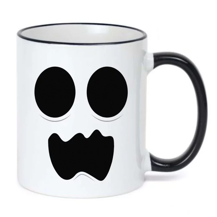 Cute Silly Ghost Ghoul Scared Face Halloween Black Color Changing Mug