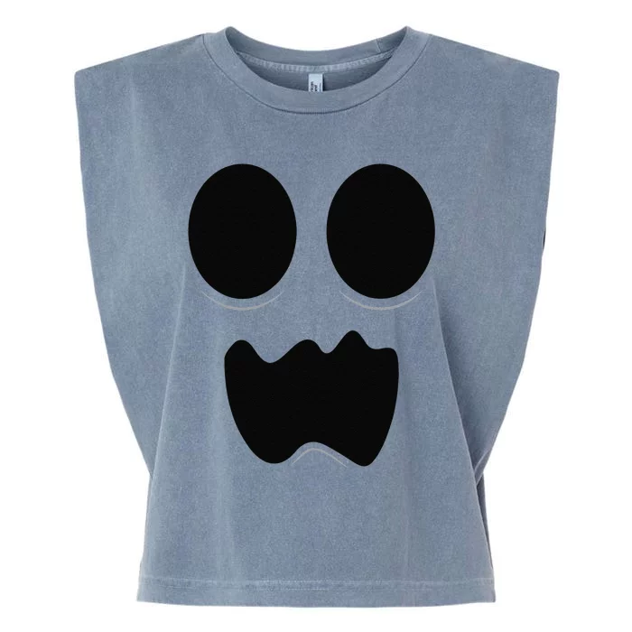 Cute Silly Ghost Ghoul Scared Face Halloween Garment-Dyed Women's Muscle Tee