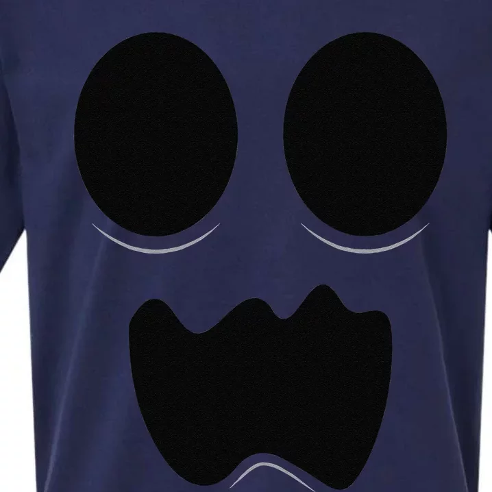 Cute Silly Ghost Ghoul Scared Face Halloween Sueded Cloud Jersey T-Shirt