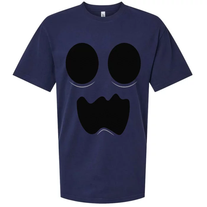 Cute Silly Ghost Ghoul Scared Face Halloween Sueded Cloud Jersey T-Shirt