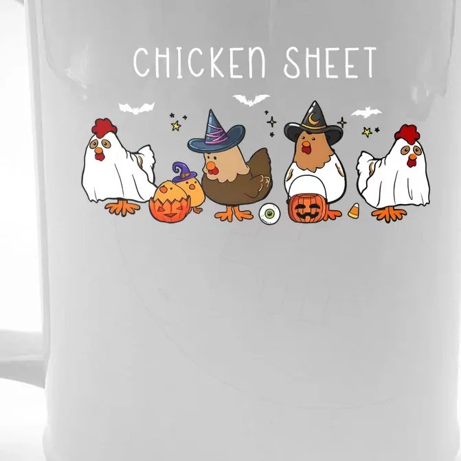 Chicken Sheet Halloween Spooky Funny Witch Front & Back Beer Stein