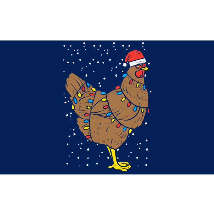 Chicken Santa Hat Christmas Lights Funny Xmas Animal Pj Bumper Sticker