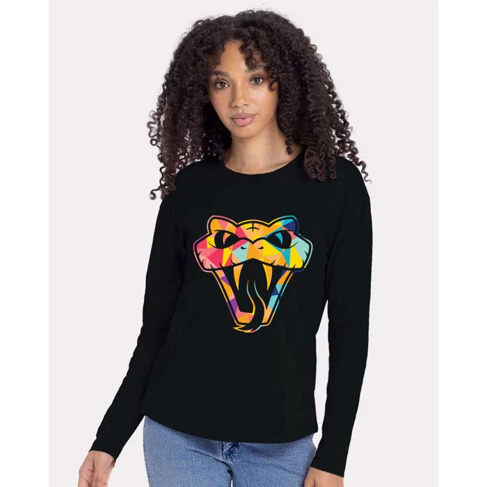 Colorful Snake Head Serpent Womens Cotton Relaxed Long Sleeve T-Shirt