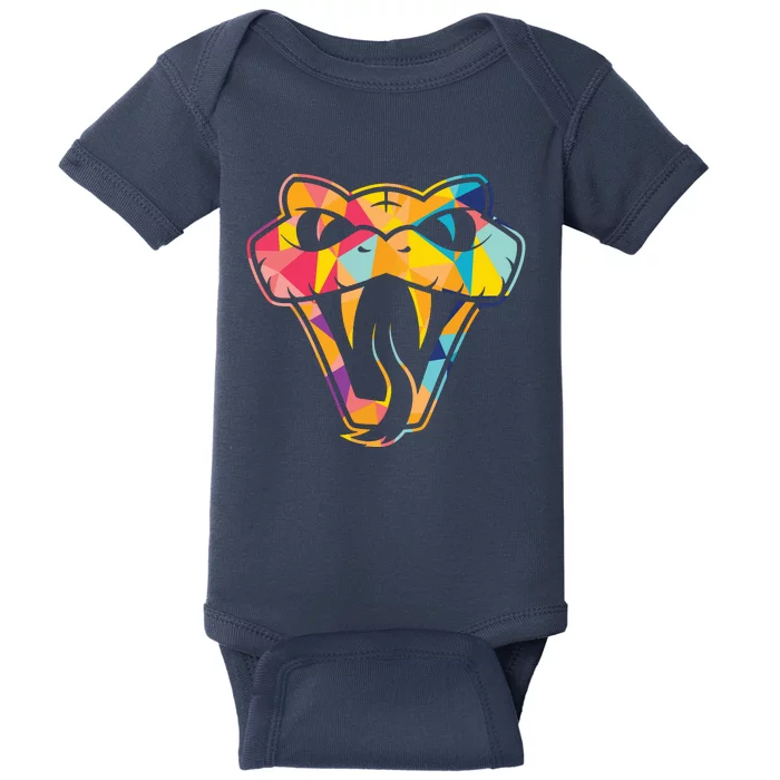 Colorful Snake Head Serpent Baby Bodysuit