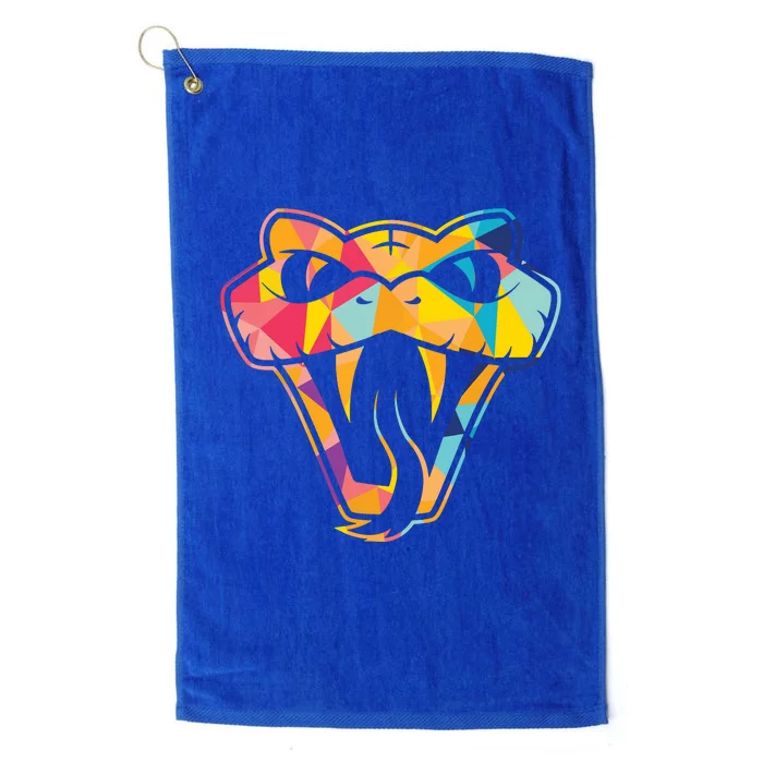 Colorful Snake Head Serpent Platinum Collection Golf Towel