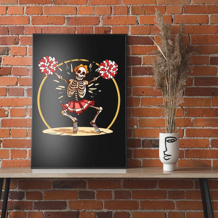 Cheerleading Skeleton Halloween Cheer Skeleton Poster