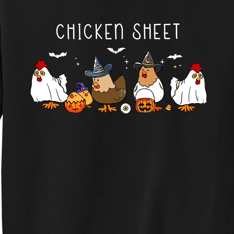 Chicken Sheet Halloween Ghost Chickens Farm Animal Lover Tall Sweatshirt