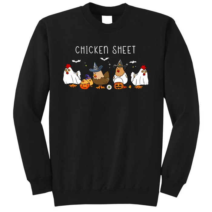 Chicken Sheet Halloween Ghost Chickens Farm Animal Lover Tall Sweatshirt