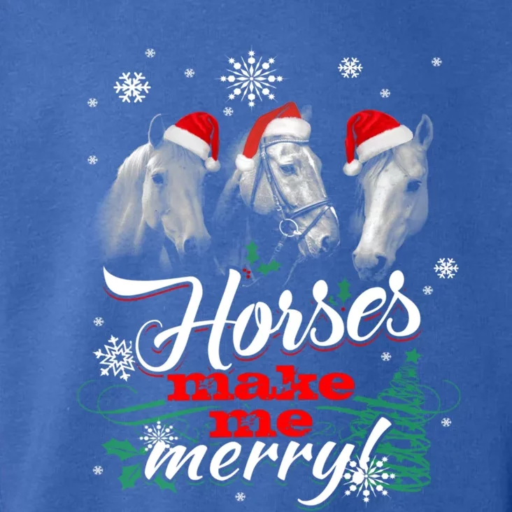 Christmas Santa Horse Make Me Merry Lover In Snow Pajamas Cute Gift Toddler Hoodie