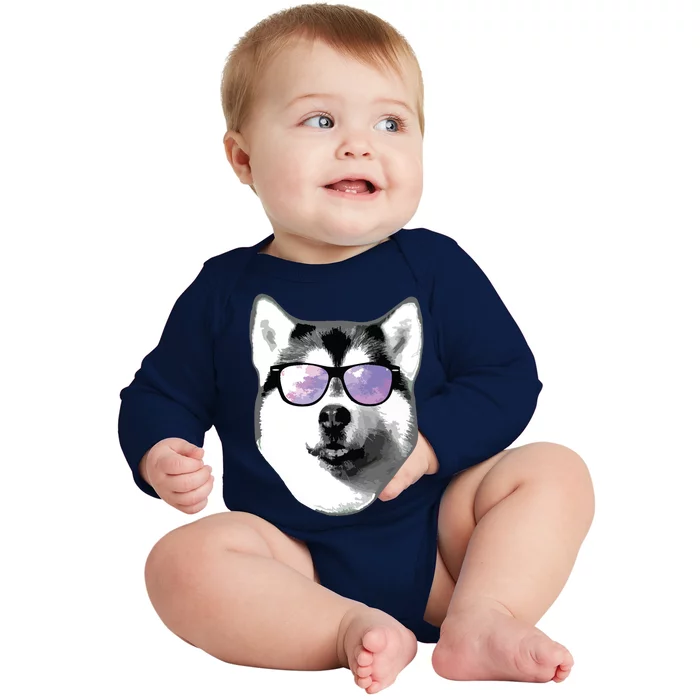 Cool Siberian Husky T Gift For Men Women Boy Girl Baby Long Sleeve Bodysuit