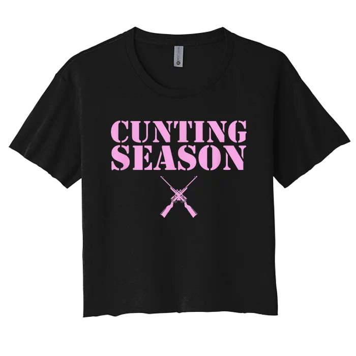 Cunting Season Hunting Counting Season Funny Women's Crop Top Tee