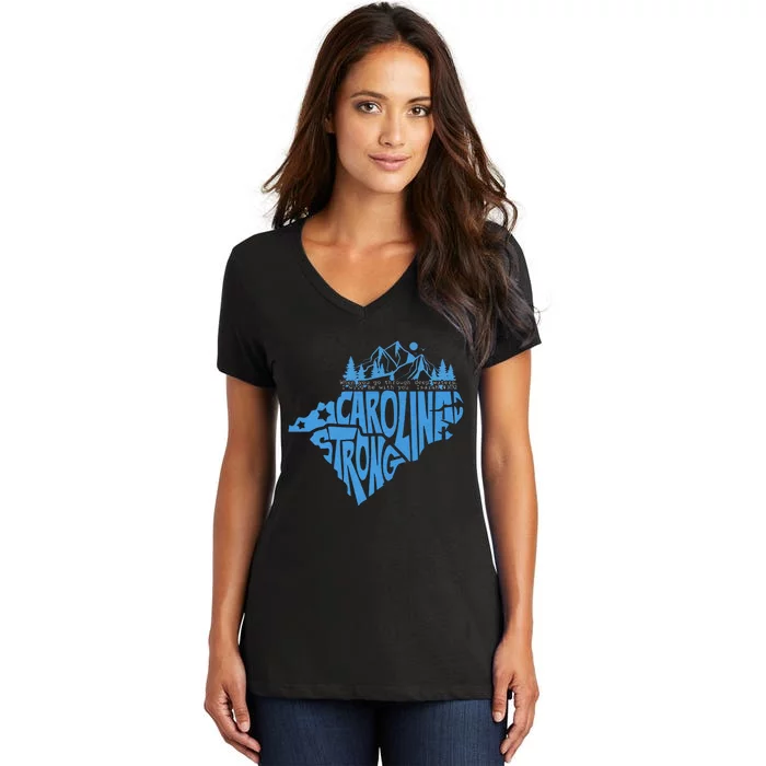 Carolina Strong Hurricane Relief Western Nc Women's V-Neck T-Shirt