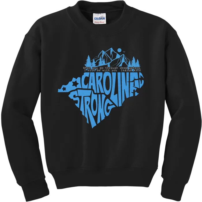 Carolina Strong Hurricane Relief Western Nc Kids Sweatshirt