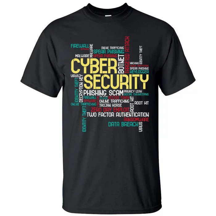 Cyber Security Hacker It Analyst Computer Programmer Tall T-Shirt