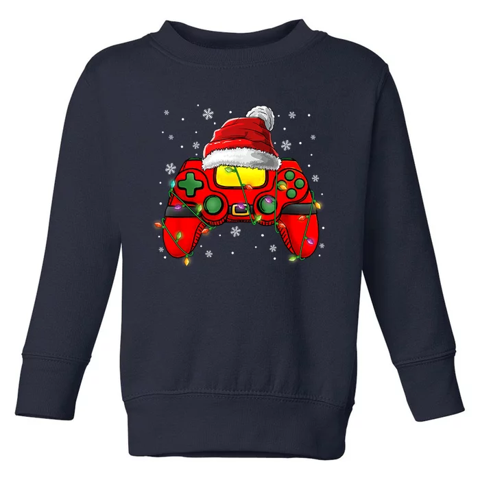 Christmas Santa Hat Video Game Controller Gamer Boy Teens Toddler Sweatshirt