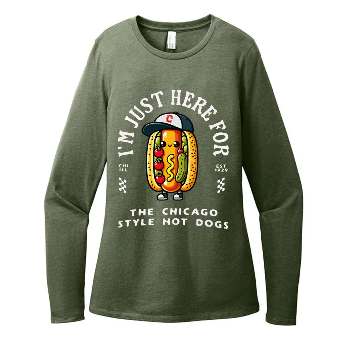 Chicago Style Hot Dog Lover Chicago Foodie Womens CVC Long Sleeve Shirt