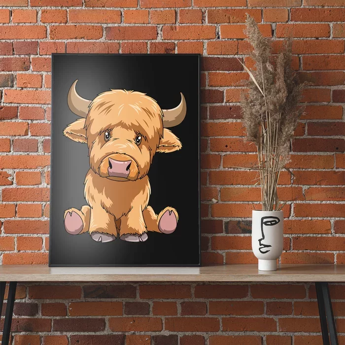 Cute Scottish Highland Cow Scotland Lovers Poster