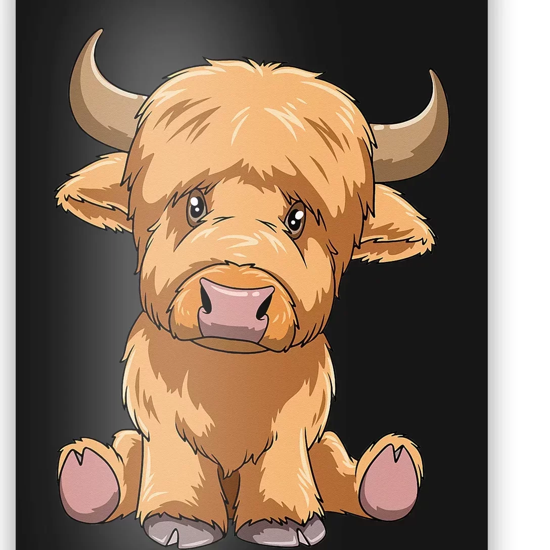 Cute Scottish Highland Cow Scotland Lovers Poster