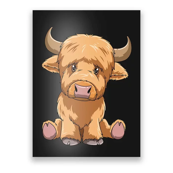 Cute Scottish Highland Cow Scotland Lovers Poster