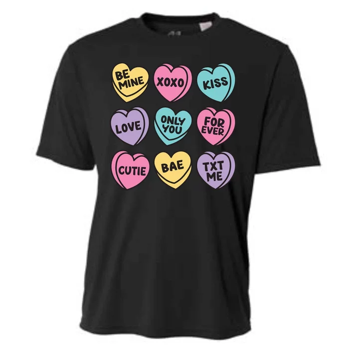 Candy Sweet Hearts Love Valentines Day Cooling Performance Crew T-Shirt