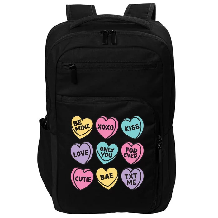 Candy Sweet Hearts Love Valentines Day Impact Tech Backpack