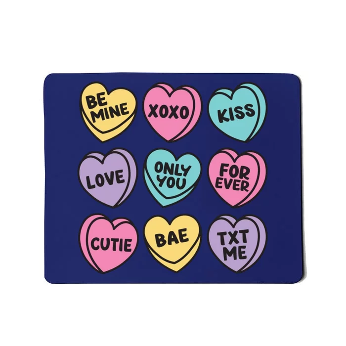 Candy Sweet Hearts Love Valentines Day Mousepad