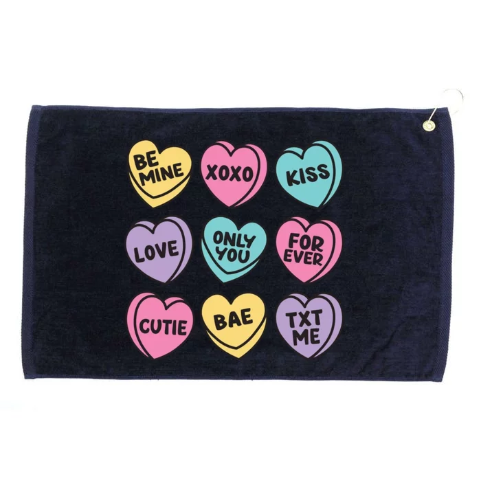 Candy Sweet Hearts Love Valentines Day Grommeted Golf Towel