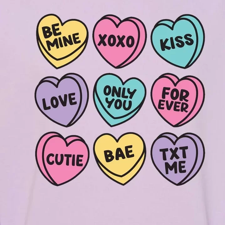 Candy Sweet Hearts Love Valentines Day Garment-Dyed Sweatshirt