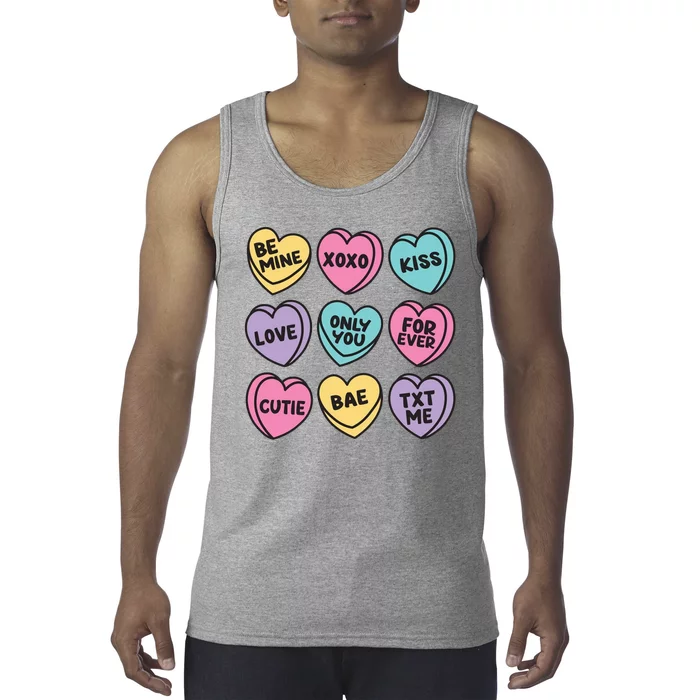 Candy Sweet Hearts Love Valentines Day Tank Top