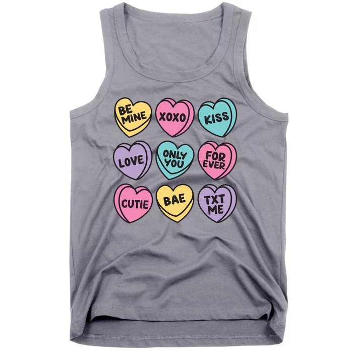 Candy Sweet Hearts Love Valentines Day Tank Top