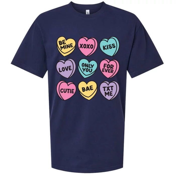 Candy Sweet Hearts Love Valentines Day Sueded Cloud Jersey T-Shirt