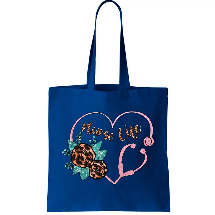 Cute Stethoscope Heart And Leopard Nurse Grandma Meaningful Gift Tote Bag