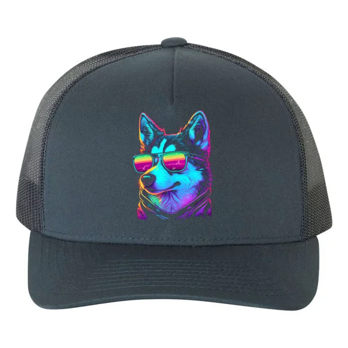 Cool Siberian Husky T Gifts for Boy & Girl Yupoong Adult 5-Panel Trucker Hat