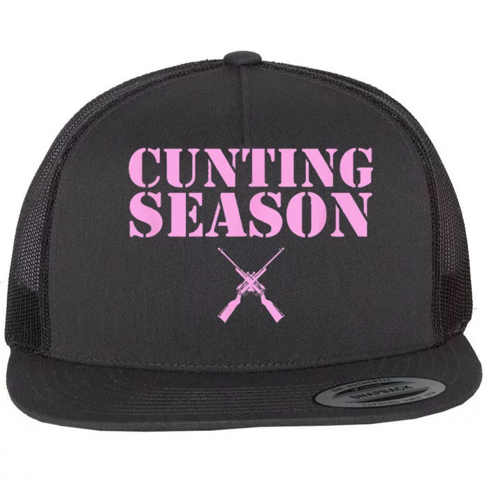 Cunting Season Hunting Counting Season Funny Flat Bill Trucker Hat