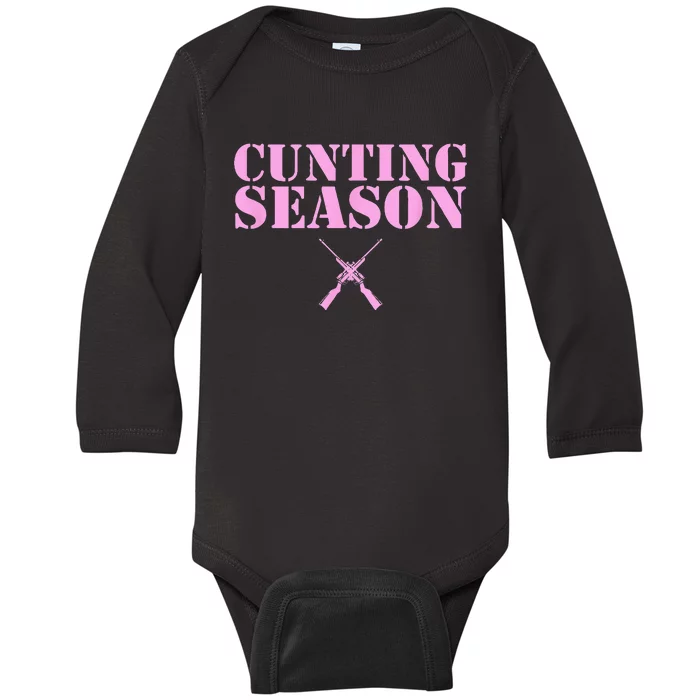 Cunting Season Hunting Counting Season Funny Baby Long Sleeve Bodysuit