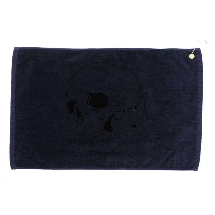 Cool Spooky Halloween Skeleton Goth Soft Grunge Black Skull Grommeted Golf Towel