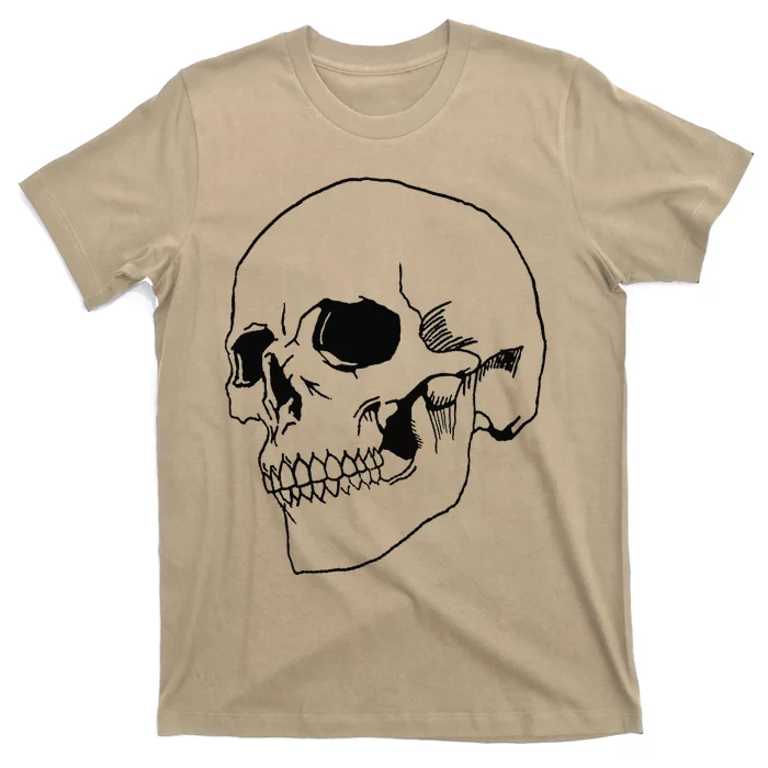 Cool Spooky Halloween Skeleton Goth Soft Grunge Black Skull T-Shirt