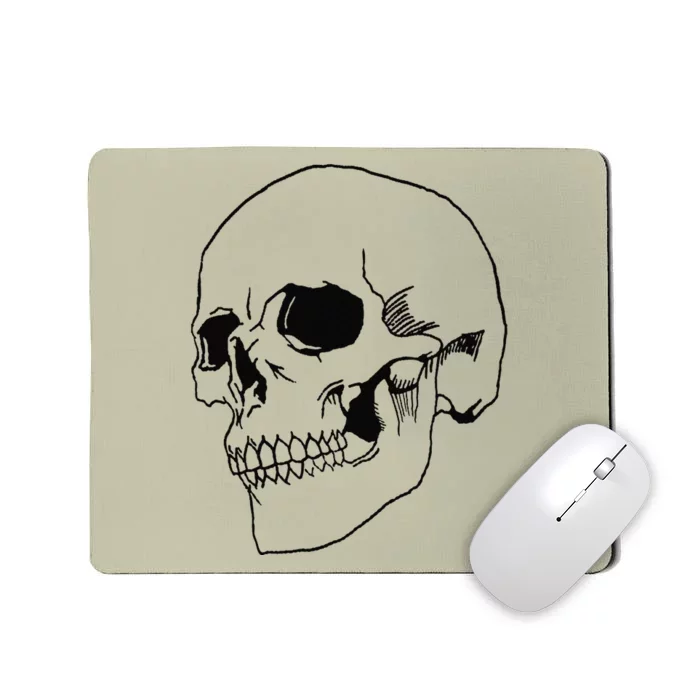 Cool Spooky Halloween Skeleton Goth Soft Grunge Black Skull Mousepad