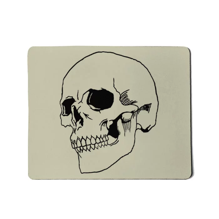 Cool Spooky Halloween Skeleton Goth Soft Grunge Black Skull Mousepad