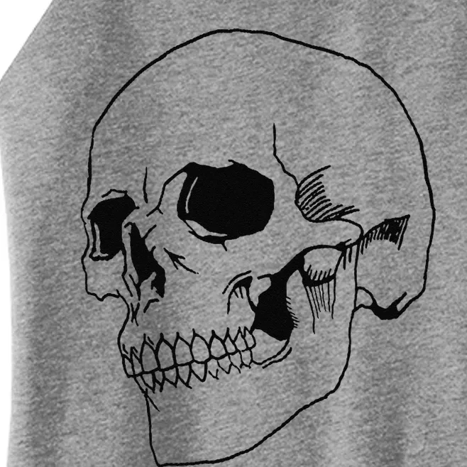 Cool Spooky Halloween Skeleton Goth Soft Grunge Black Skull Women’s Perfect Tri Rocker Tank