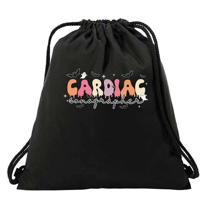 Cardiac Sonographer Halloween Ghosts Echocardiographers Drawstring Bag